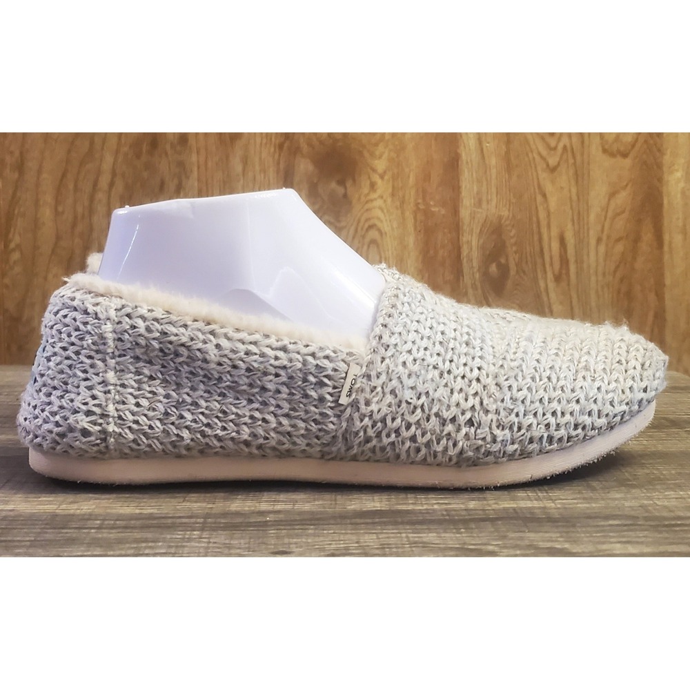 Tom's Alpargata Knit Slip‎ On Flat Shoes Women's Size 8 Gray